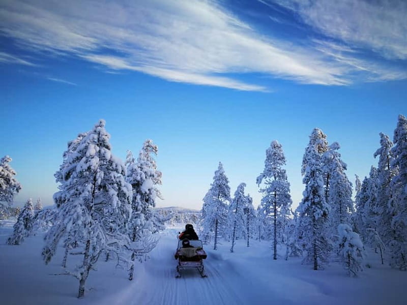 3-hour snowmobiling adventure in Levi - Crossing a frozen lake in Levi