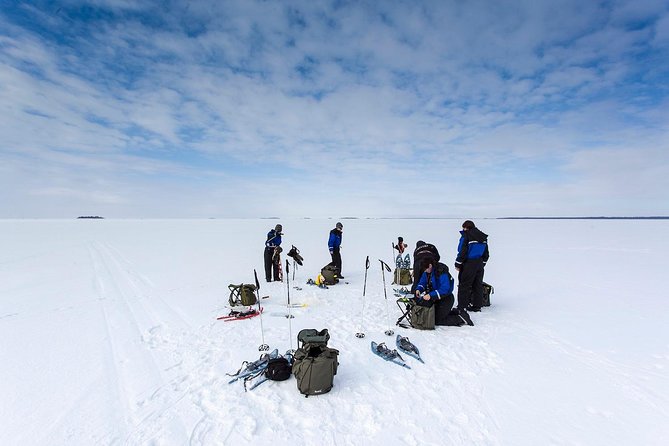 Arctic Day with Ice Fishing and Floating - Snowshoeing starts your Arctic day