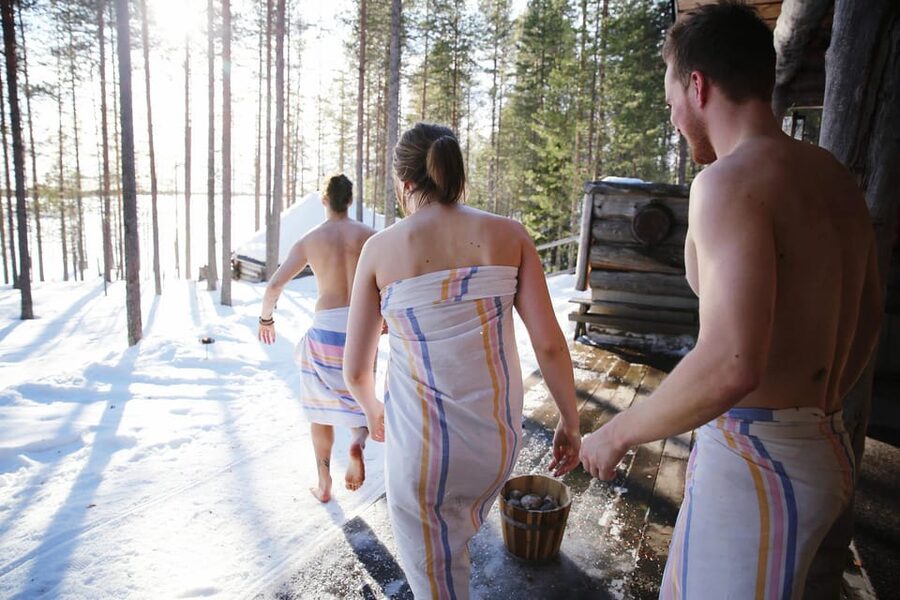 Arctic Tent Sauna Experience with Ice Swimming - What the sauna and ice hole feel like together