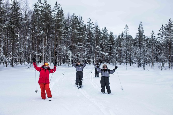 Backcountry skiing adventure - Moving through snowy backcountry