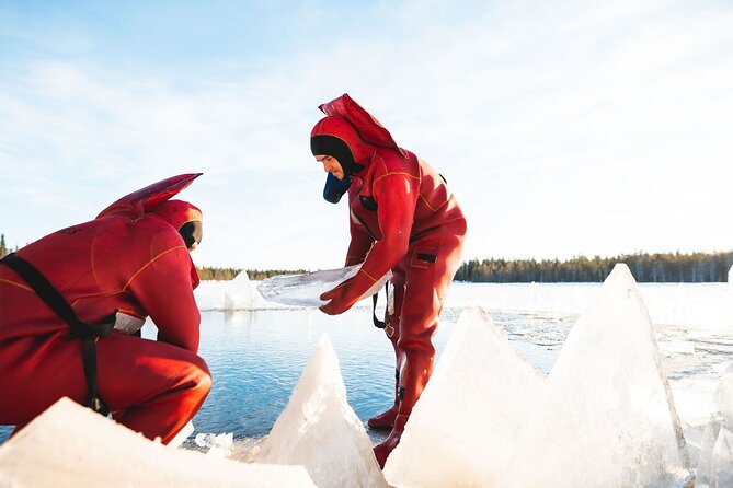 Daytime Arctic Ice-Floating in Rovaniemi, Small-Group - Getting into the suit without losing your nerve