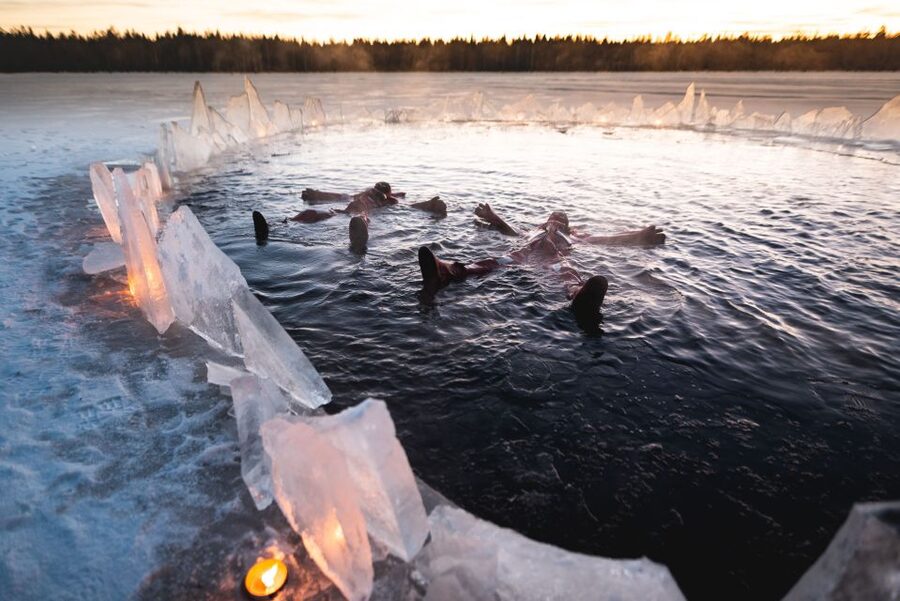 Daytime Ice Floating Rovaniemi, Frozen Lake Experience - Entering the lake without panic
