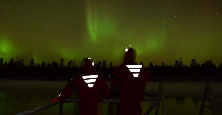 From Rovaniemi: Ice Floating under Aurora Borealis - Getting suited up for the water