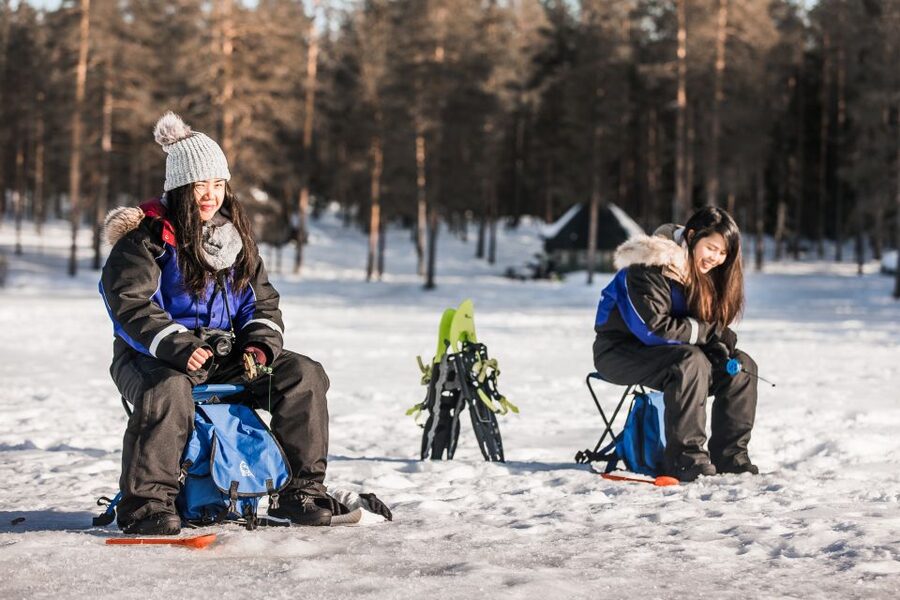 From Rovaniemi: Snowshoeing and Ice Fishing Tour - Drilling through the ice and waiting for fish