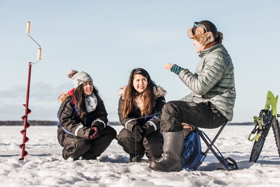 From Rovaniemi: Snowshoeing and Ice Fishing Tour - Snowshoeing through deep snow