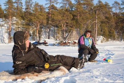 Ice Fishing Tour to Lake Inari, reindeers &lunch