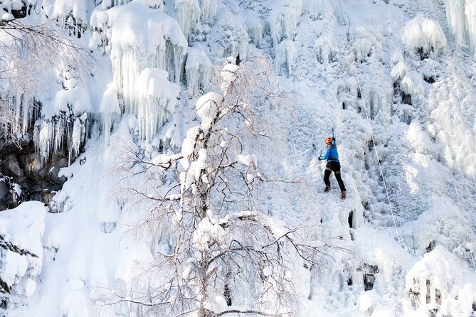Half-Day Premium Ice Climbing in Pyhä Lapland - Your first ascent on the Tajukangas wall