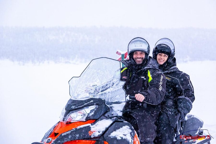 Kilpisjärvi: Border of Three Countries Snowmobile Safari - Crossing frozen Lake Kilpisjärvi