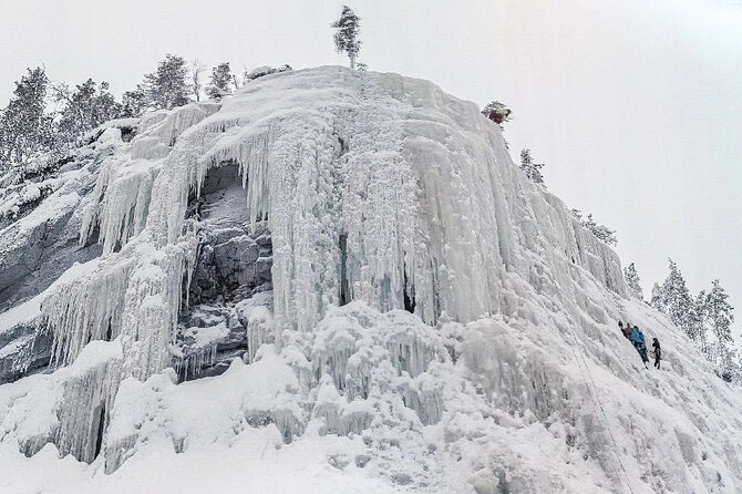 Korouoma Canyon: Frozen Waterfalls Hike & BBQ Experience - Three frozen waterfalls with very different names
