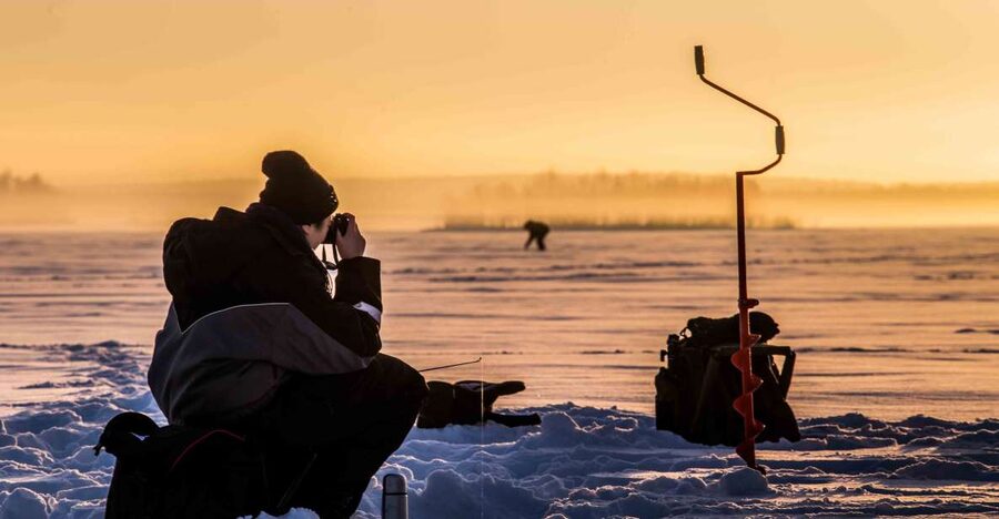 Levi: Ice Fishing on a Frozen Lake - Learning how to fish below a meter of ice