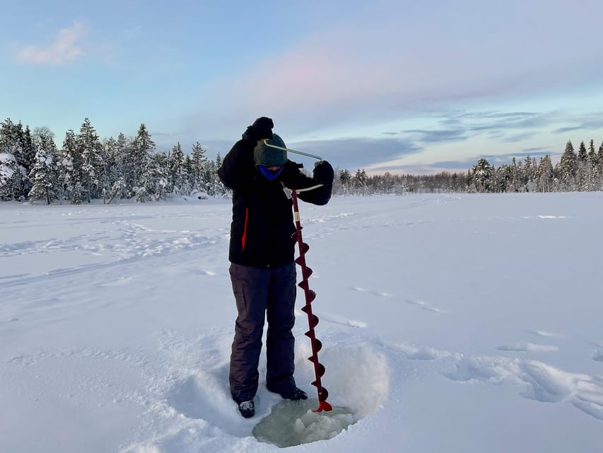 Levi: Ice Fishing Trip in a small group - Fishing for Perch below the ice