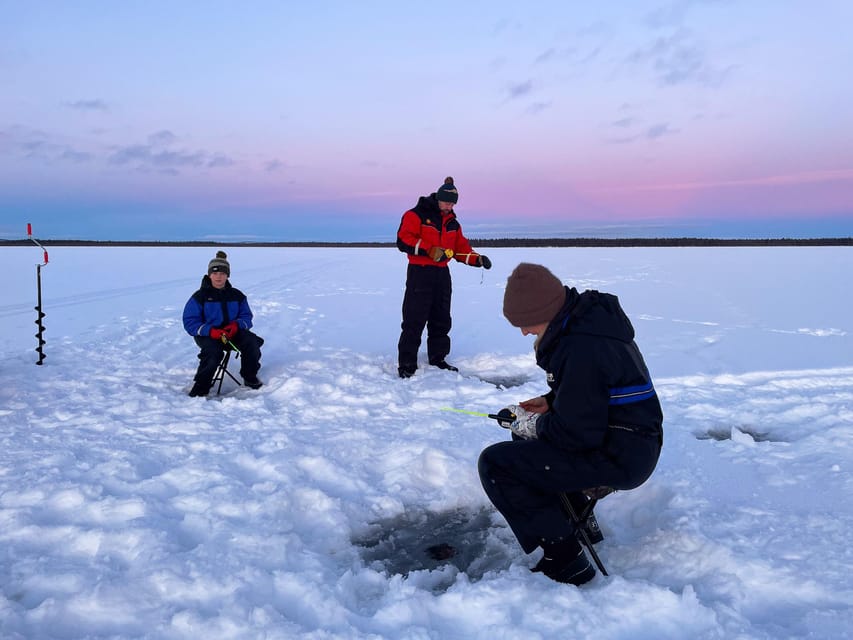 Levi: Ice Fishing Trip in a small group - Learning the basic skill of drilling through ice