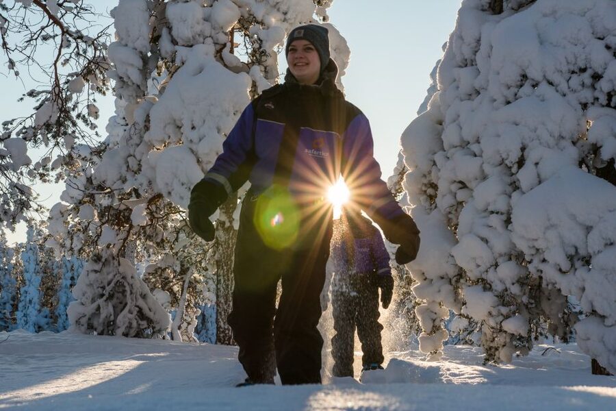 Levi: Scenic Levi Snowshoe Trip - Getting comfortable on the snowshoes