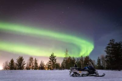Snowmobile Northern Lights Hunting Trip