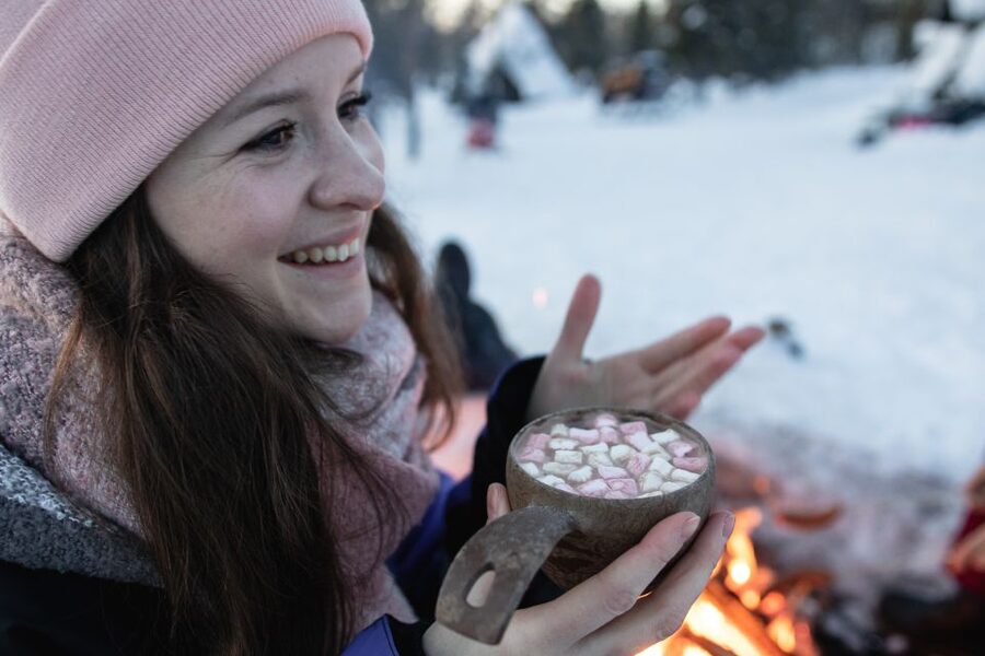 Levi: Snowmobile Safari with Ice Fishing and Outdoor Lunch - Learning the old winter skill of ice fishing