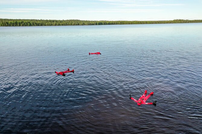 Midnight Sun Floating Experience in Forest Lake - Getting into the floating suit