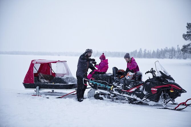 Northern Lights Snowmobile Sledge Ride in Rovaniemi - A gentle ride into Rovaniemi’s winter night