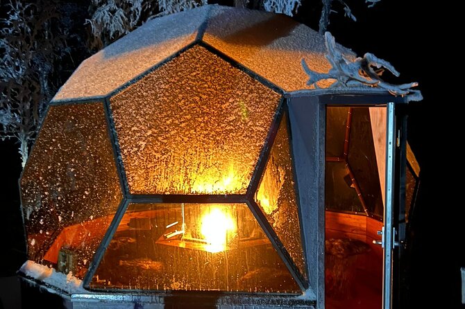 PRIVATE Party dinner in a Glass Igloo Under Northern Lights - The Frozen Lake Snow-Scooter Ride