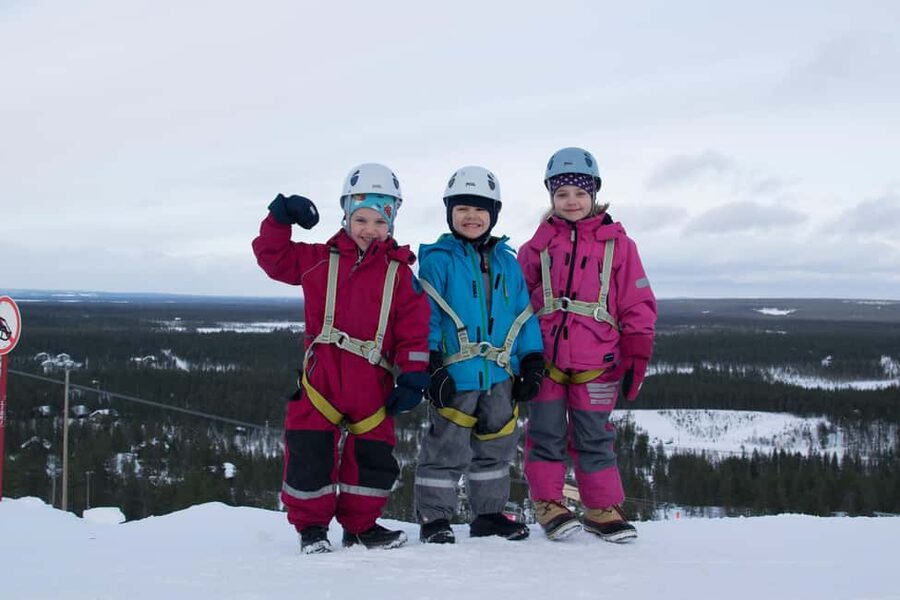 Pyhätunturi: Kid's Ice Climbing Adventure in Finnish Lapland - The safety briefing before the first climb