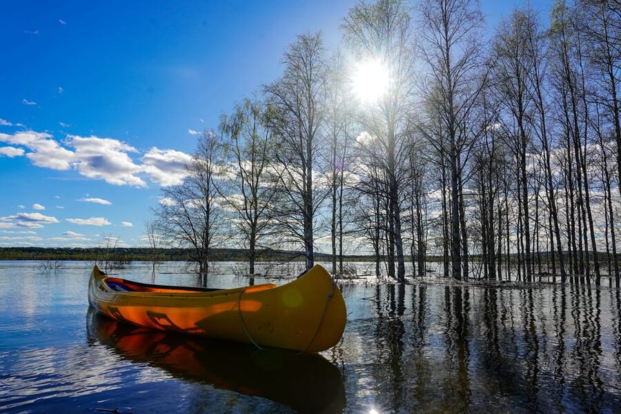 Rovaniemi: All-Day Canoe Adventure - The campfire break halfway through the day