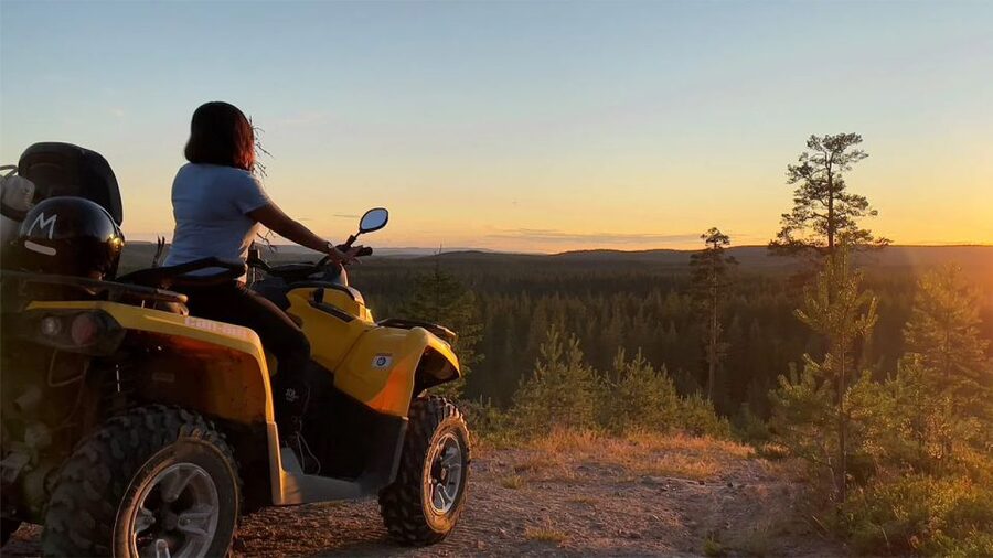Rovaniemi: Midnight Sun, ATV Ride During The Golden Hour - A Lake, Low Fog, and Lapland Stories