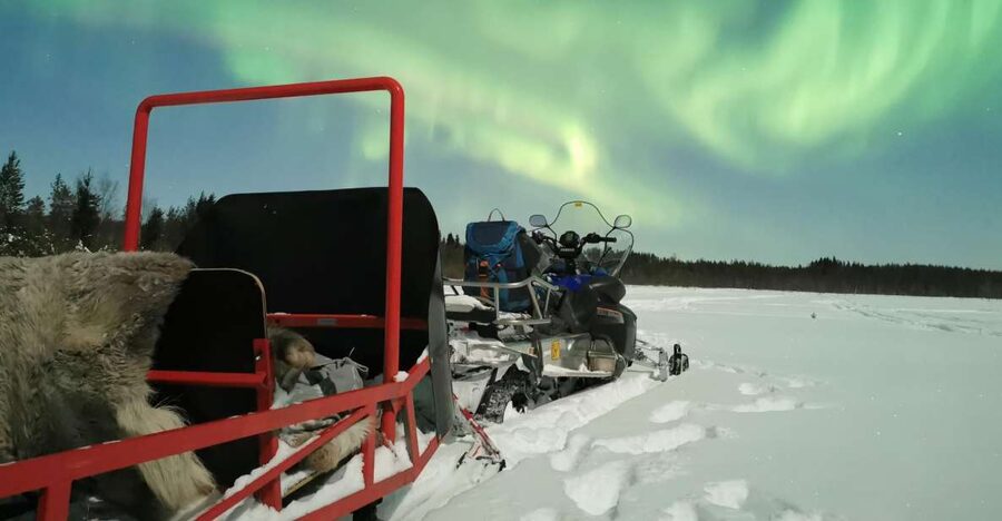 Rovaniemi: Northern Lights Sledge Ride - Riding into the Arctic forest after sunset