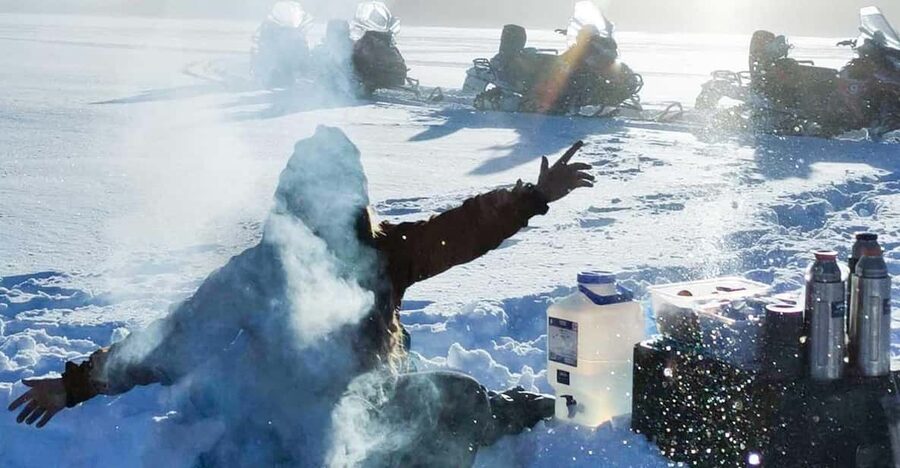 Rovaniemi: Snowmobiling and Ice Fishing - The ride across the frozen lake