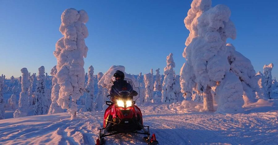 Saariselkä: Evening Snowmobile Tour with Fire & picnic - Setting out from Saariselkä after dark
