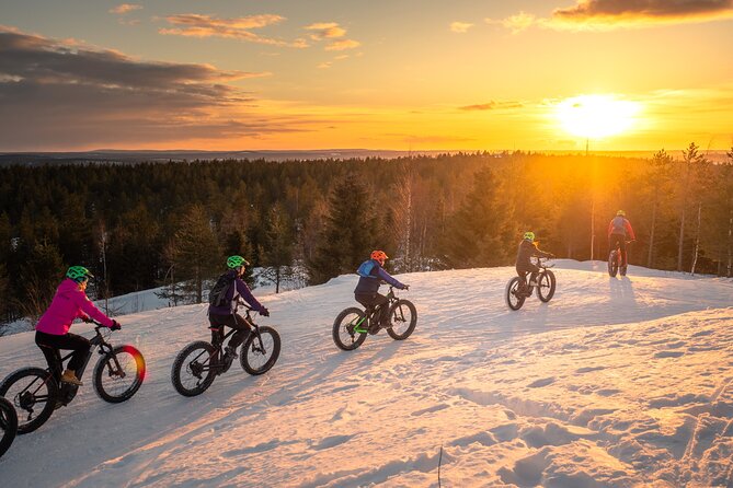 Scenic electric fat bike group ride in Rovaniemi - The final climb to Tottorakka lift station