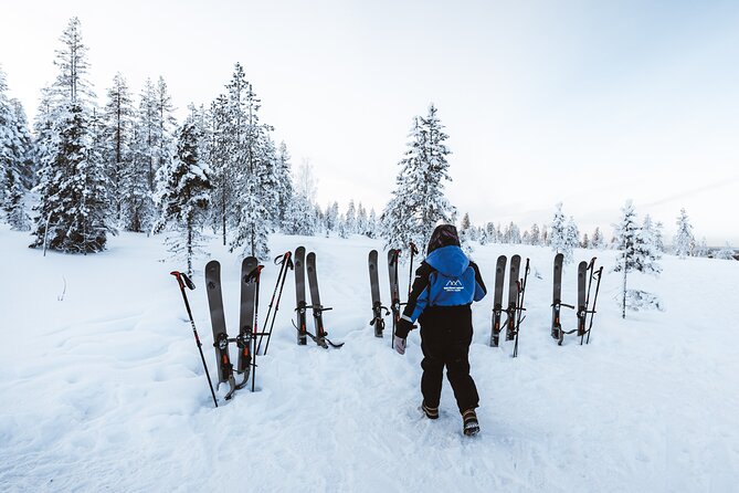 Ski Trekking Safari in Lapland - Learning to ski on fresh snow