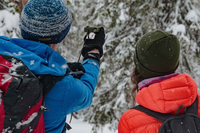 Snowshoeing Adventure with Ice-Fishing, Fire and Survival - Reaching the frozen lake for ice-fishing