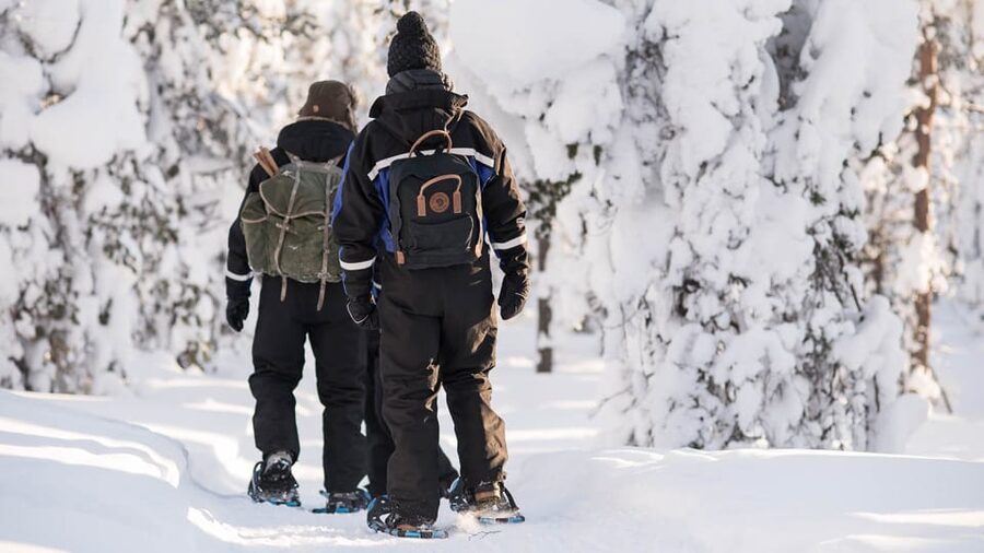 Snowshoeing in the Arctic Wilderness - The campfire stop and reindeer burgers